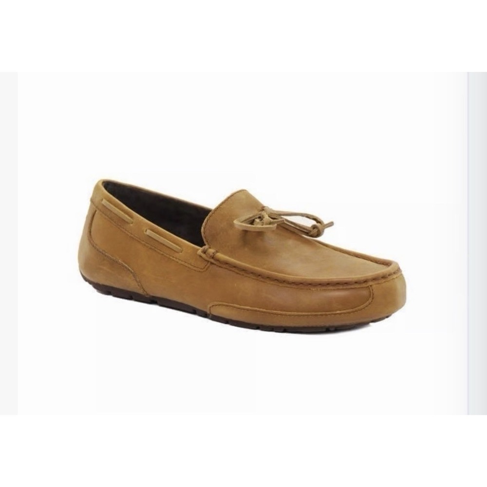 UGG Australia Sz 8 Chester Brown Leather Slip On Loafer Driving Boat Shoes EUC!!